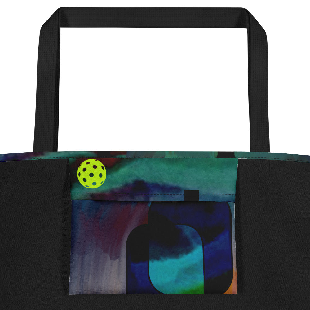 Artistic Pickleball All-Over Print Large Tote Bag - Pickleball Paddle I