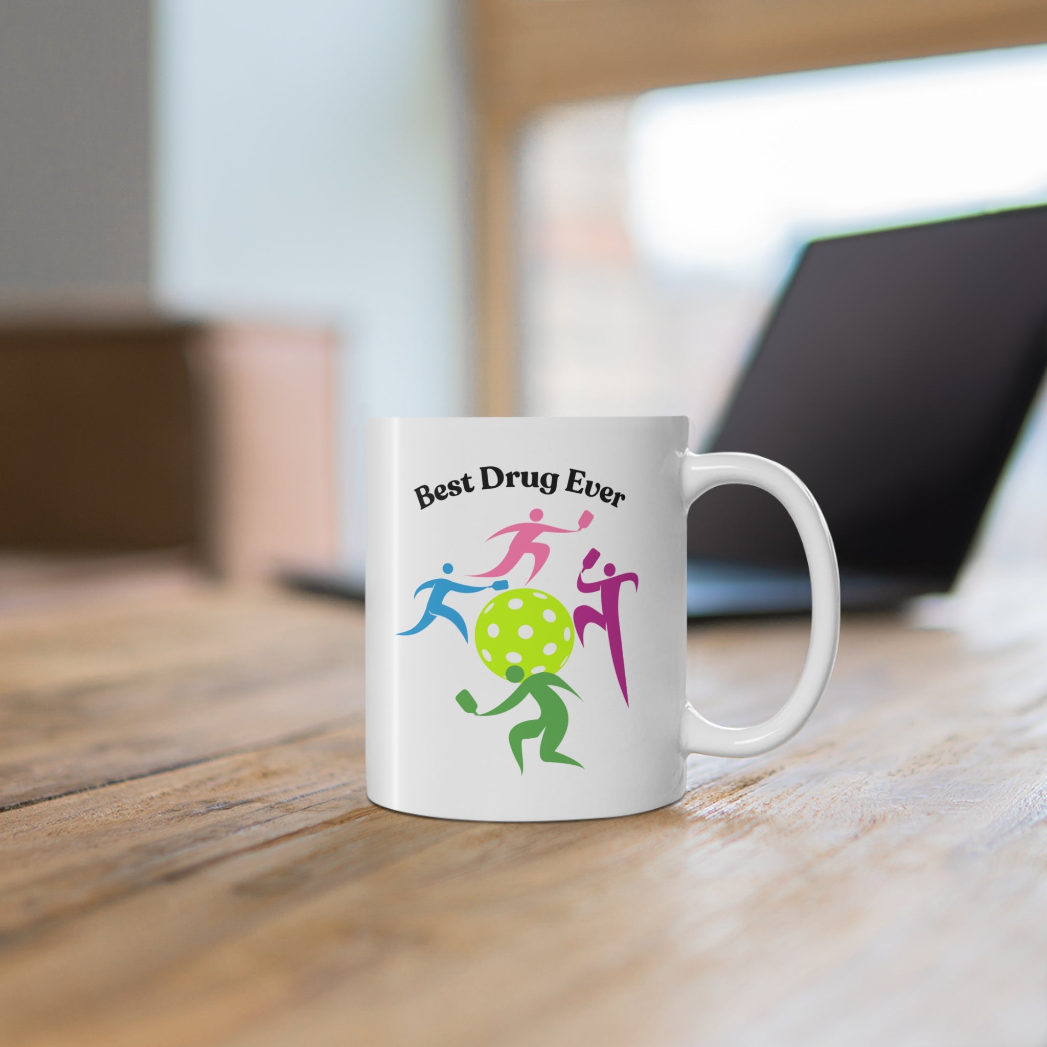 White Glossy Pickleball Mug - Best Drug Ever