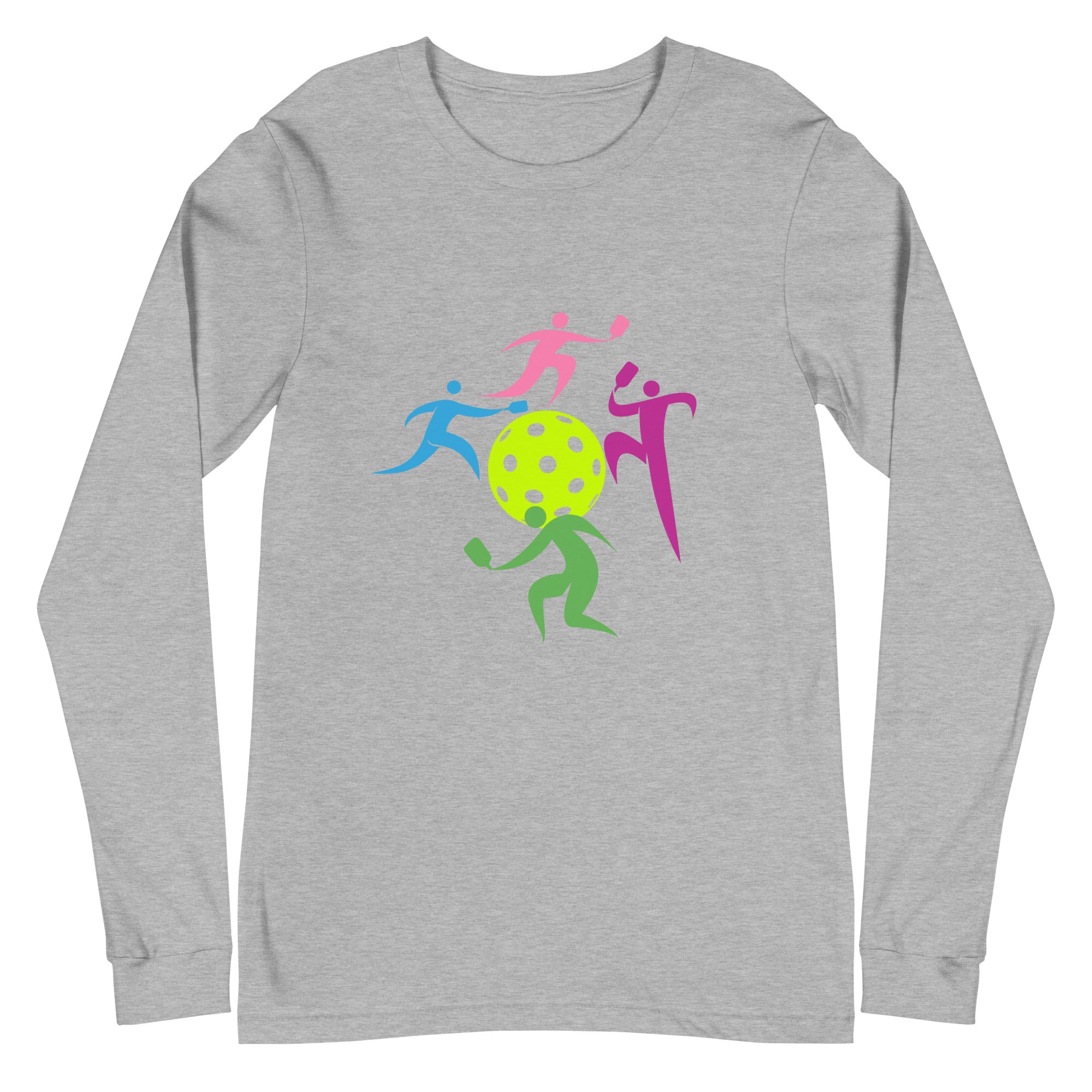 Unisex Pickleball Long Sleeve Tee - Dancing Figures