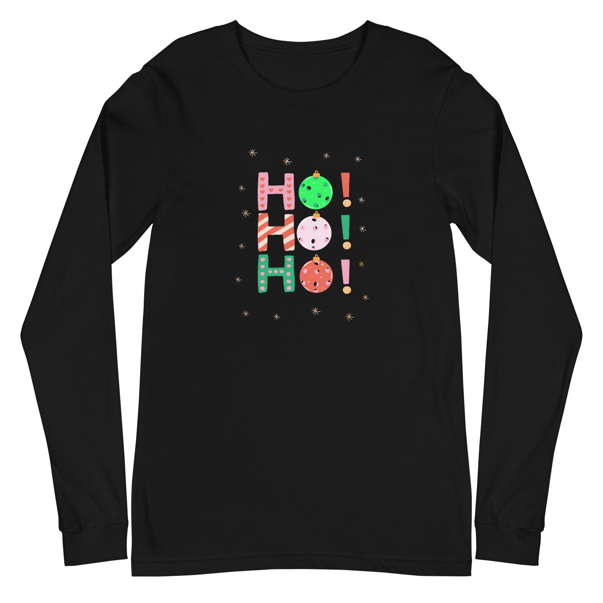 Unisex Pickleball Long Sleeve Tee - Xmas Ho Ho Ho!