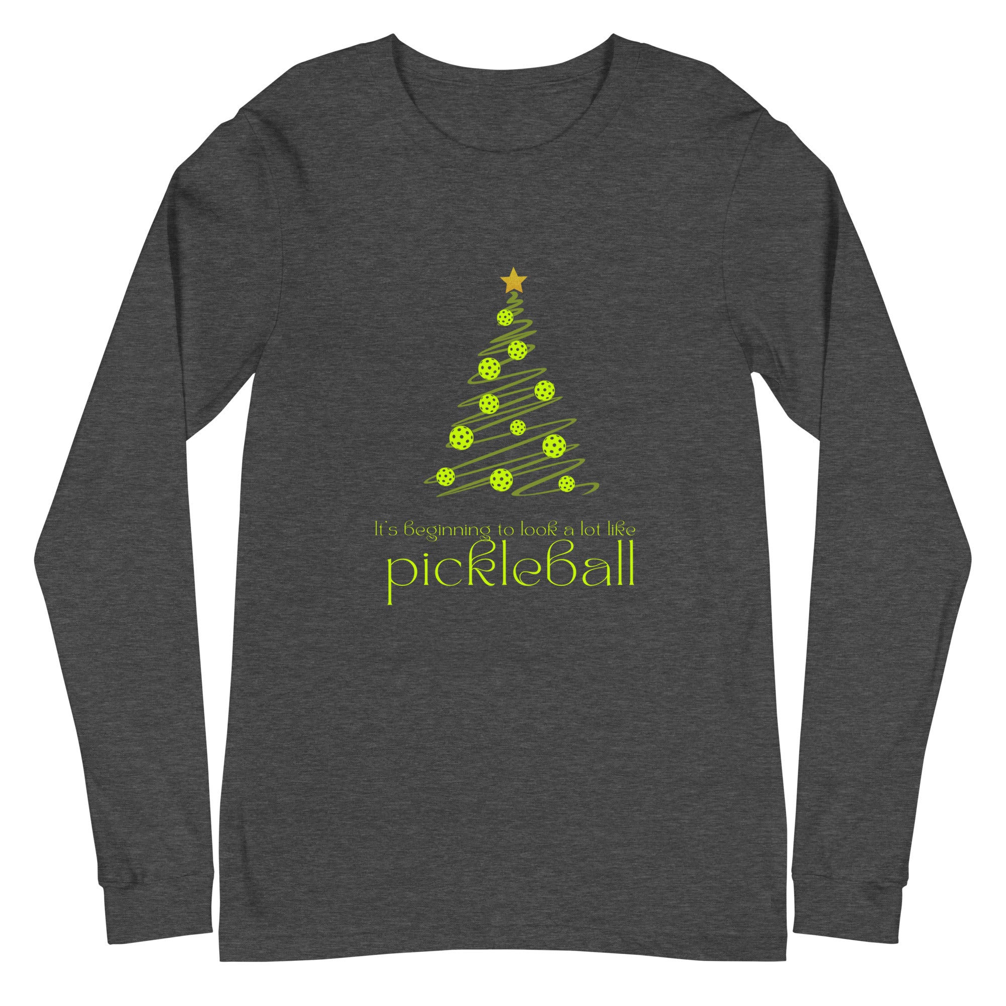 Unisex Pickleball Long Sleeve Tee - Xmas - It's Beginning to Look a Lot Like Pickleball