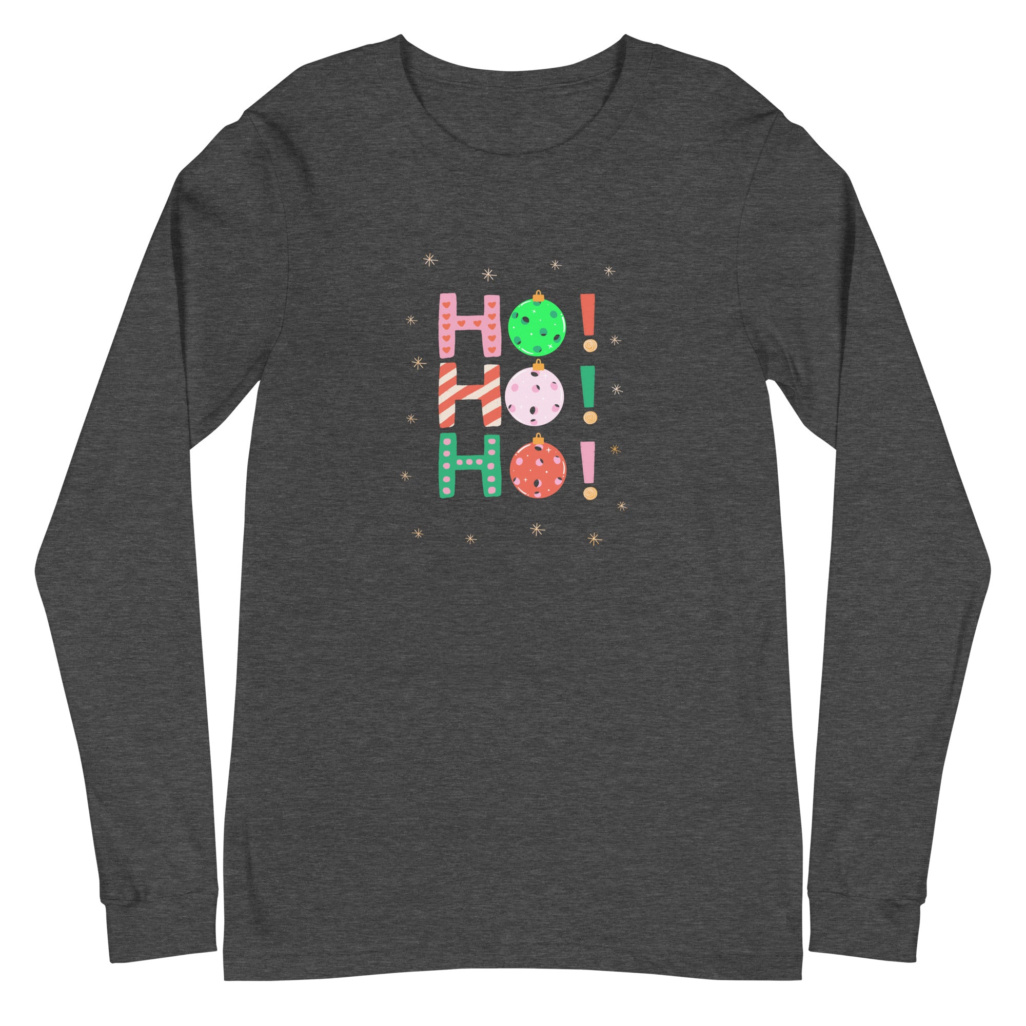 Unisex Pickleball Long Sleeve Tee - Xmas Ho Ho Ho!