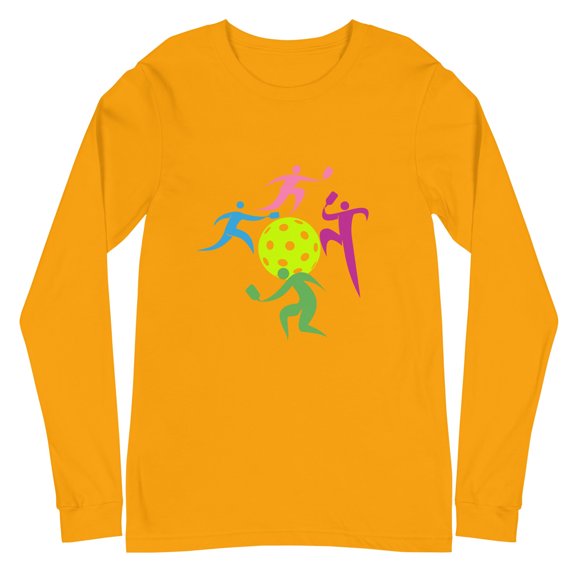 Unisex Pickleball Long Sleeve Tee - Dancing Figures