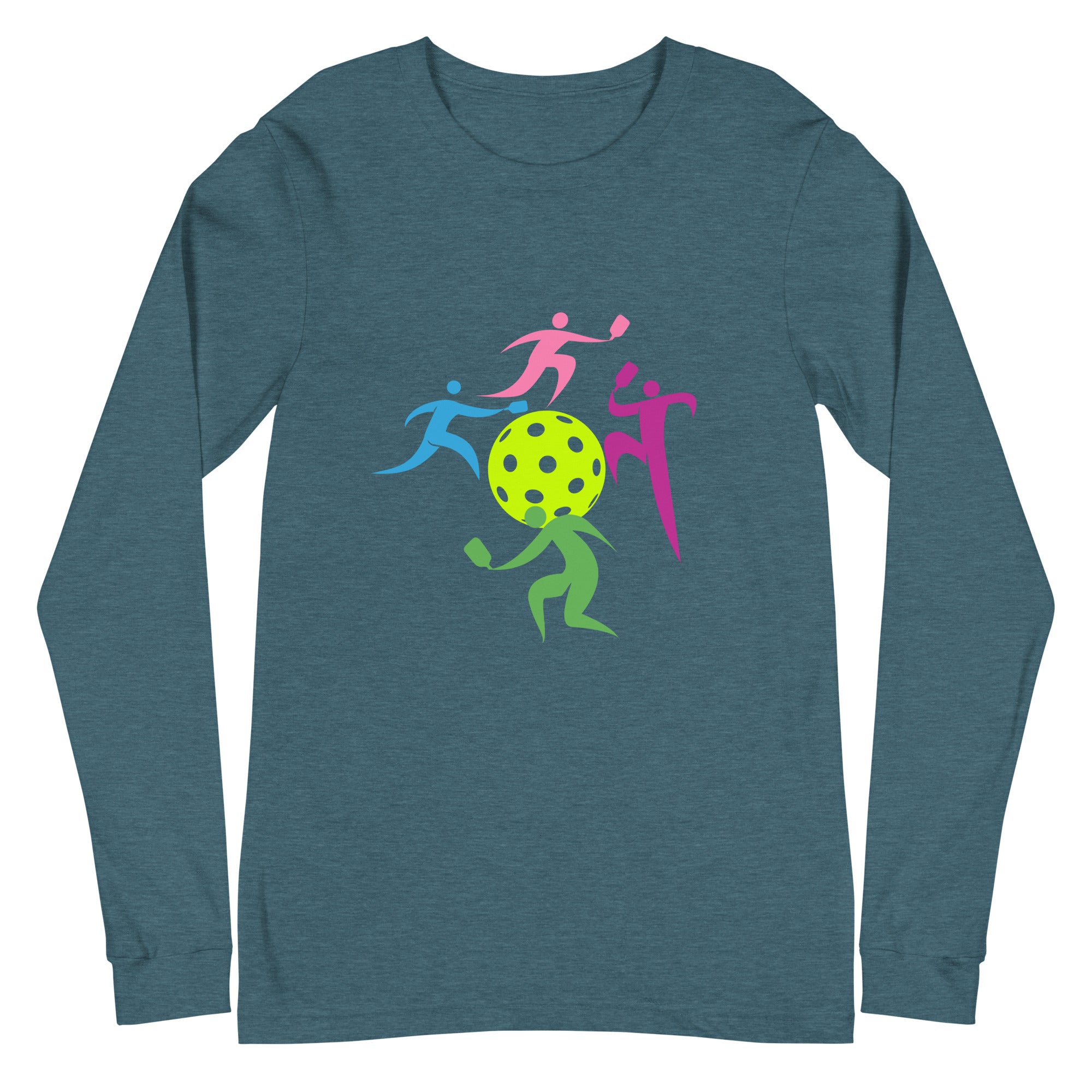 Unisex Pickleball Long Sleeve Tee - Dancing Figures