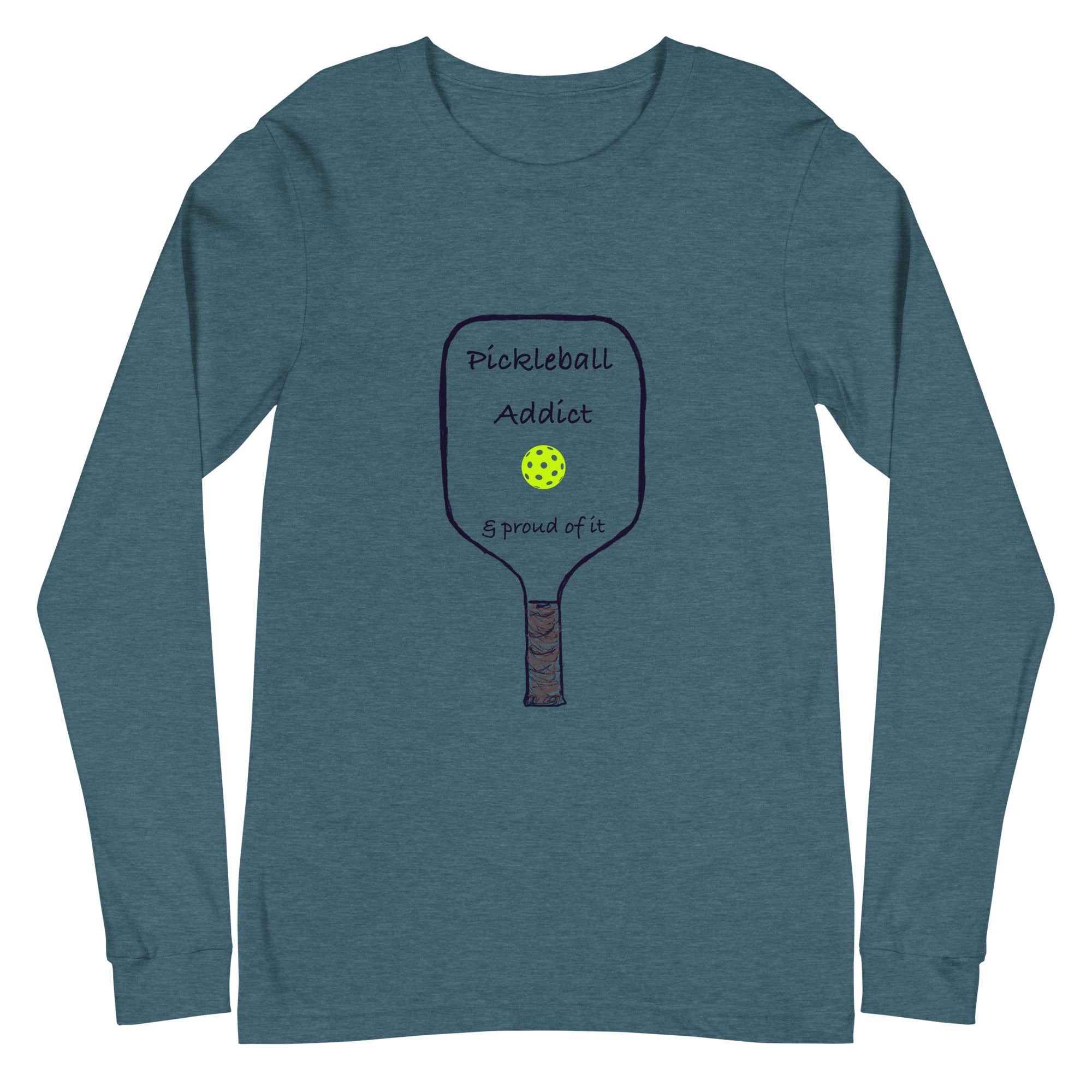 Unisex Pickleball Long Sleeve Tee - Pickleball Addict I