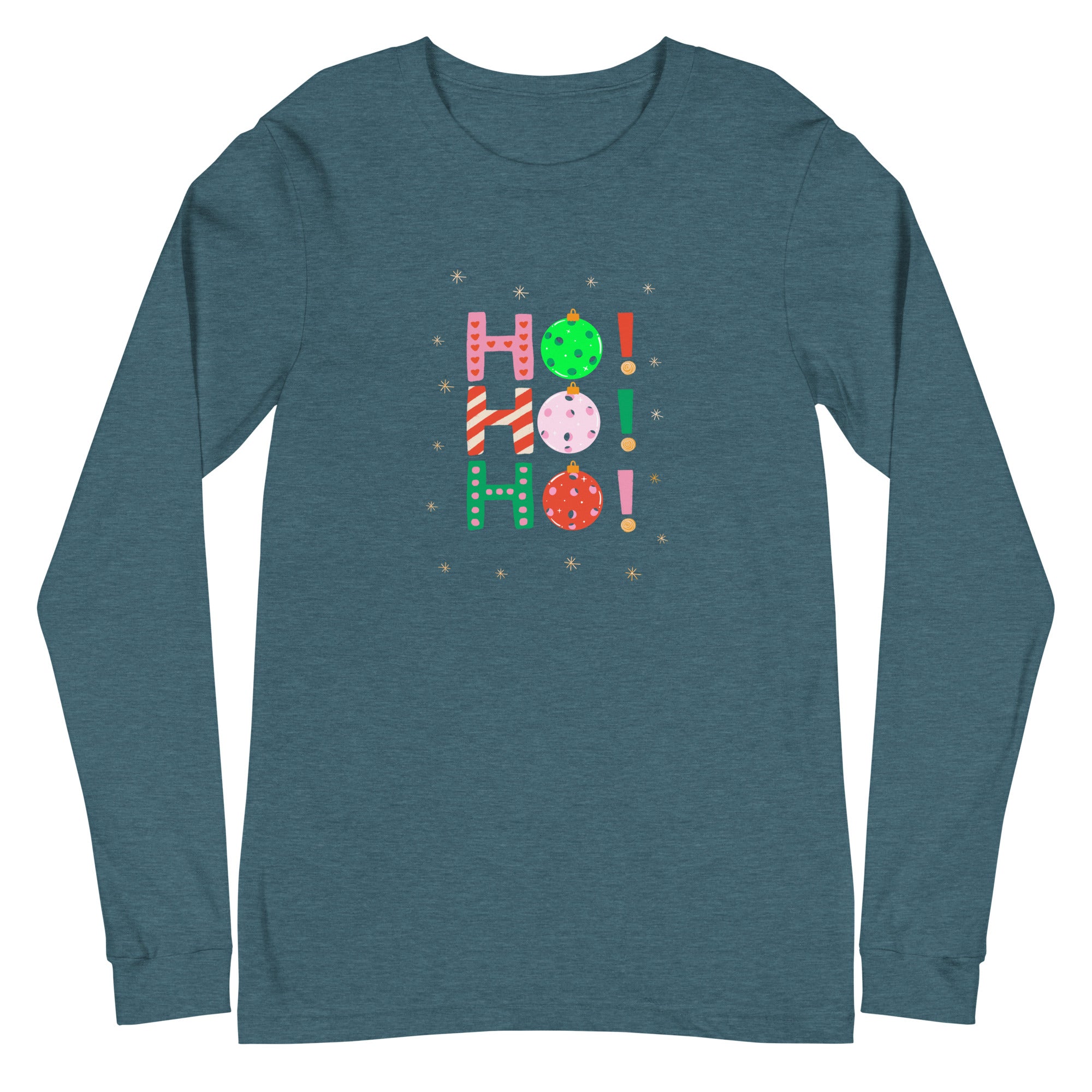 Unisex Pickleball Long Sleeve Tee - Xmas Ho Ho Ho!