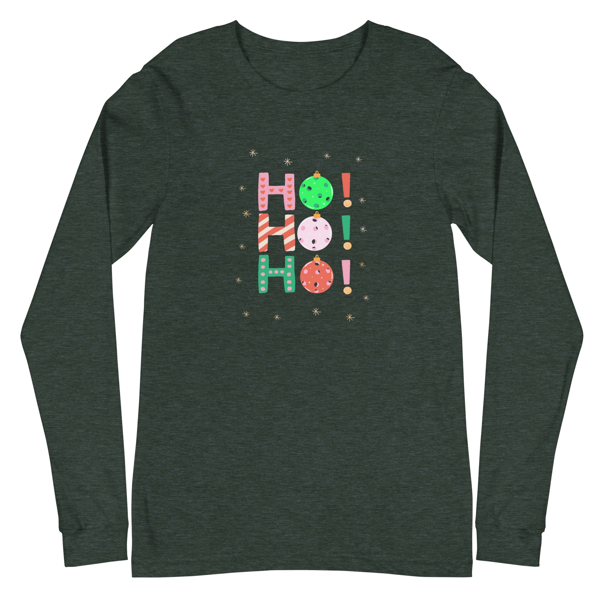 Unisex Pickleball Long Sleeve Tee - Xmas Ho Ho Ho!