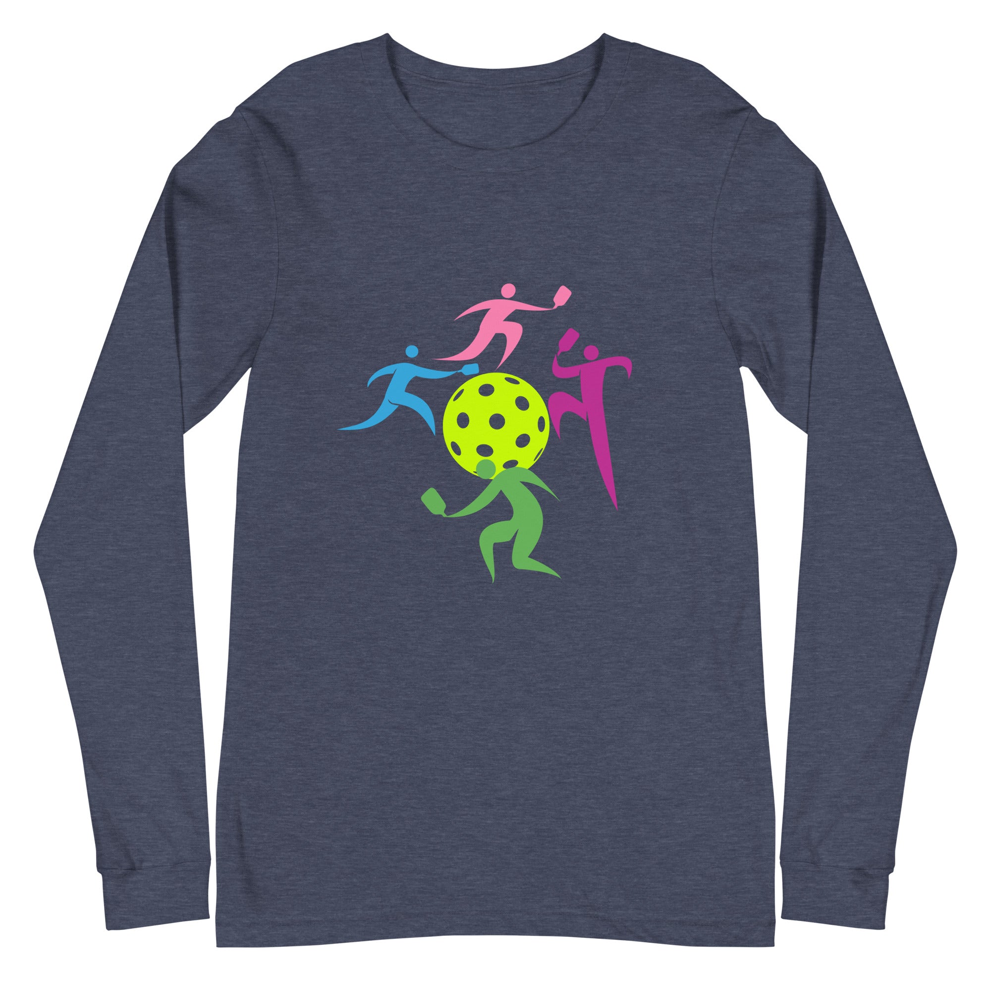 Unisex Pickleball Long Sleeve Tee - Dancing Figures