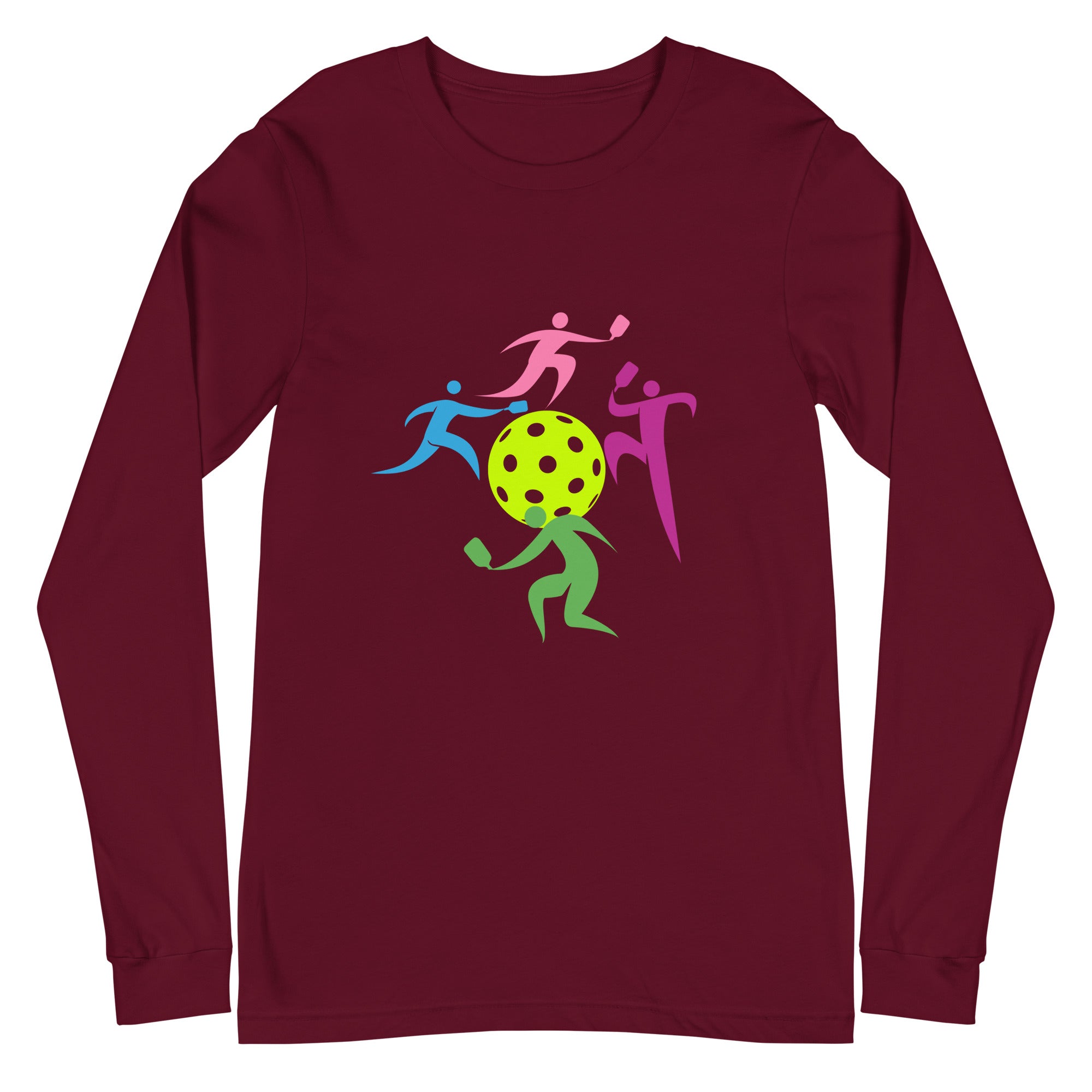 Unisex Pickleball Long Sleeve Tee - Dancing Figures