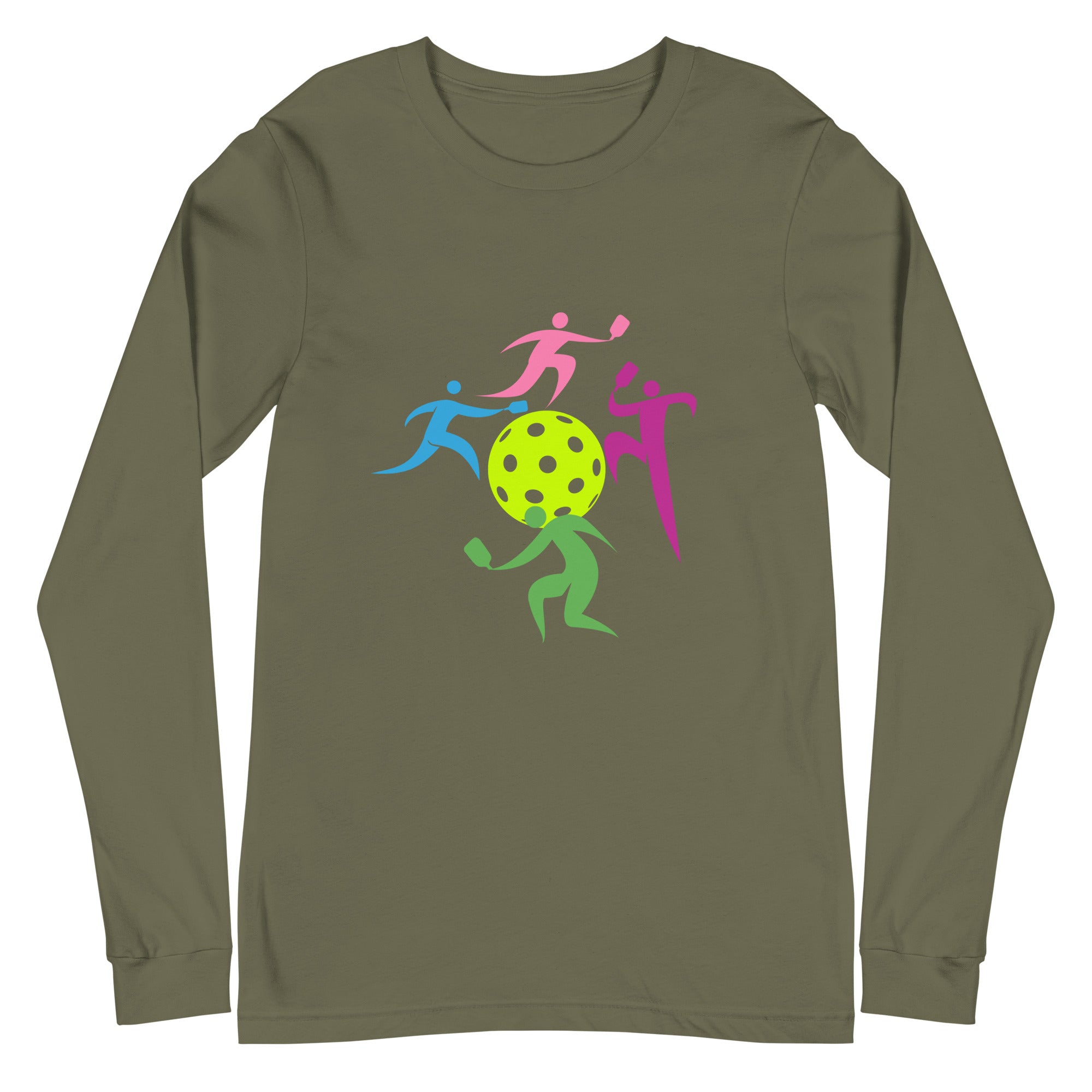 Unisex Pickleball Long Sleeve Tee - Dancing Figures