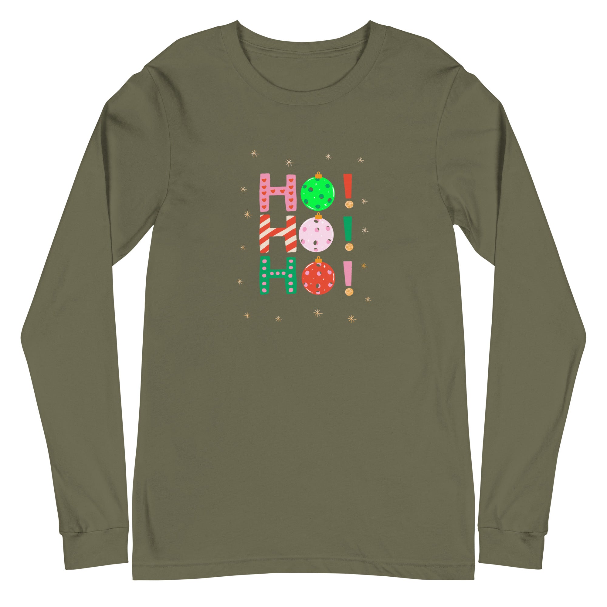 Unisex Pickleball Long Sleeve Tee - Xmas Ho Ho Ho!