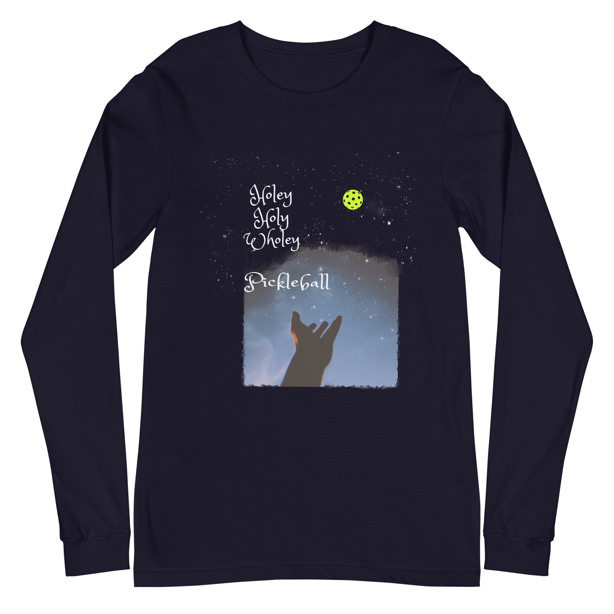 Unisex Pickleball Long Sleeve Tee - Holey, Holy, Wholely Pickleball