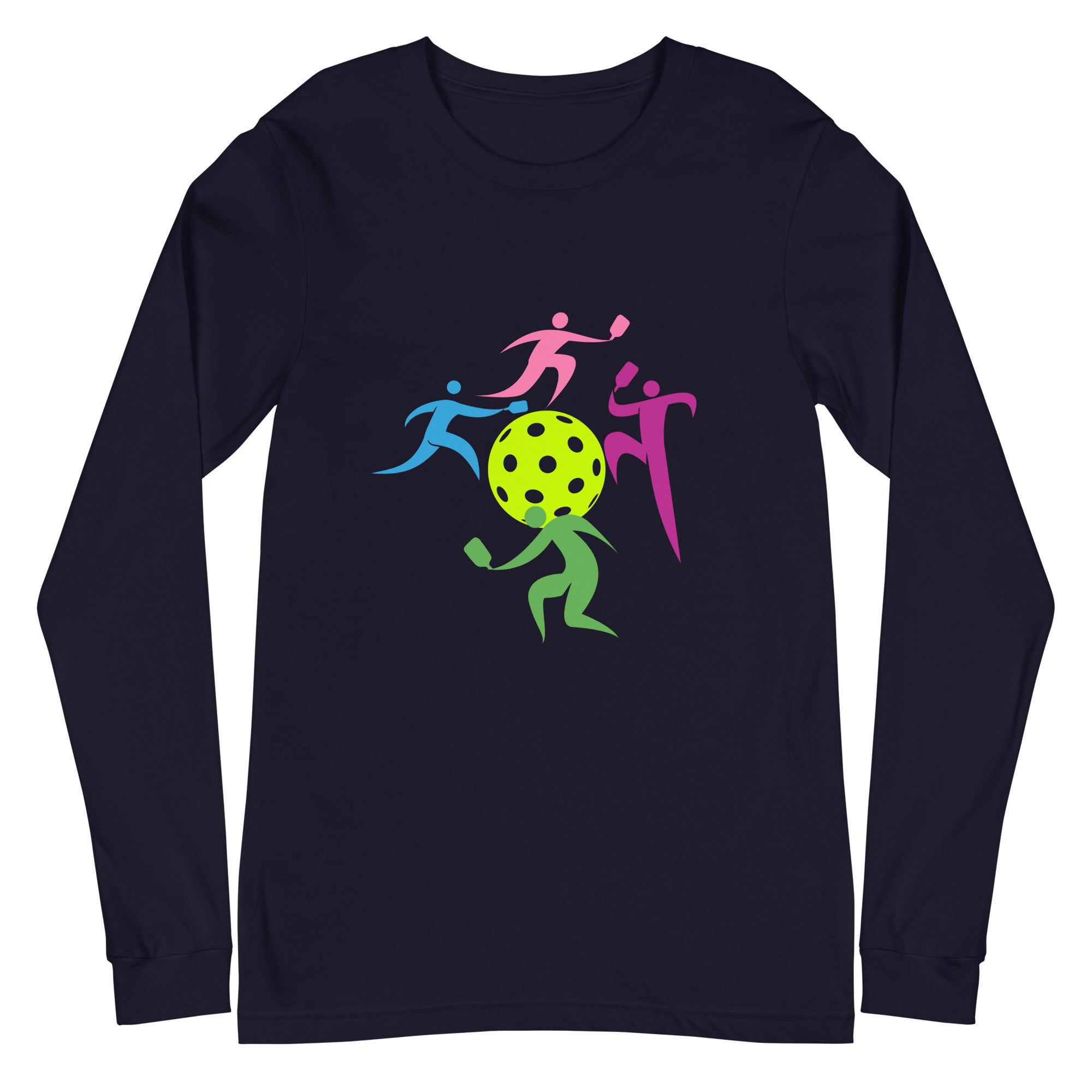 Unisex Pickleball Long Sleeve Tee - Dancing Figures