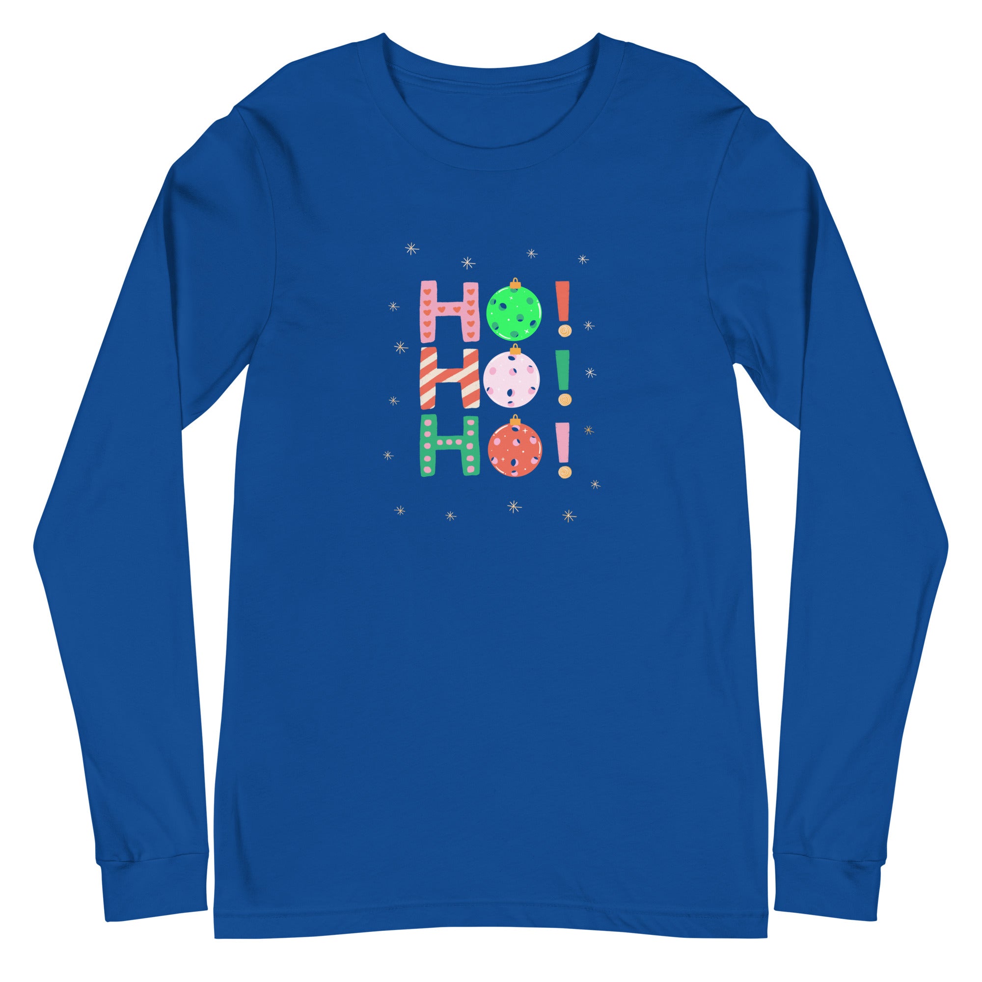 Unisex Pickleball Long Sleeve Tee - Xmas Ho Ho Ho!