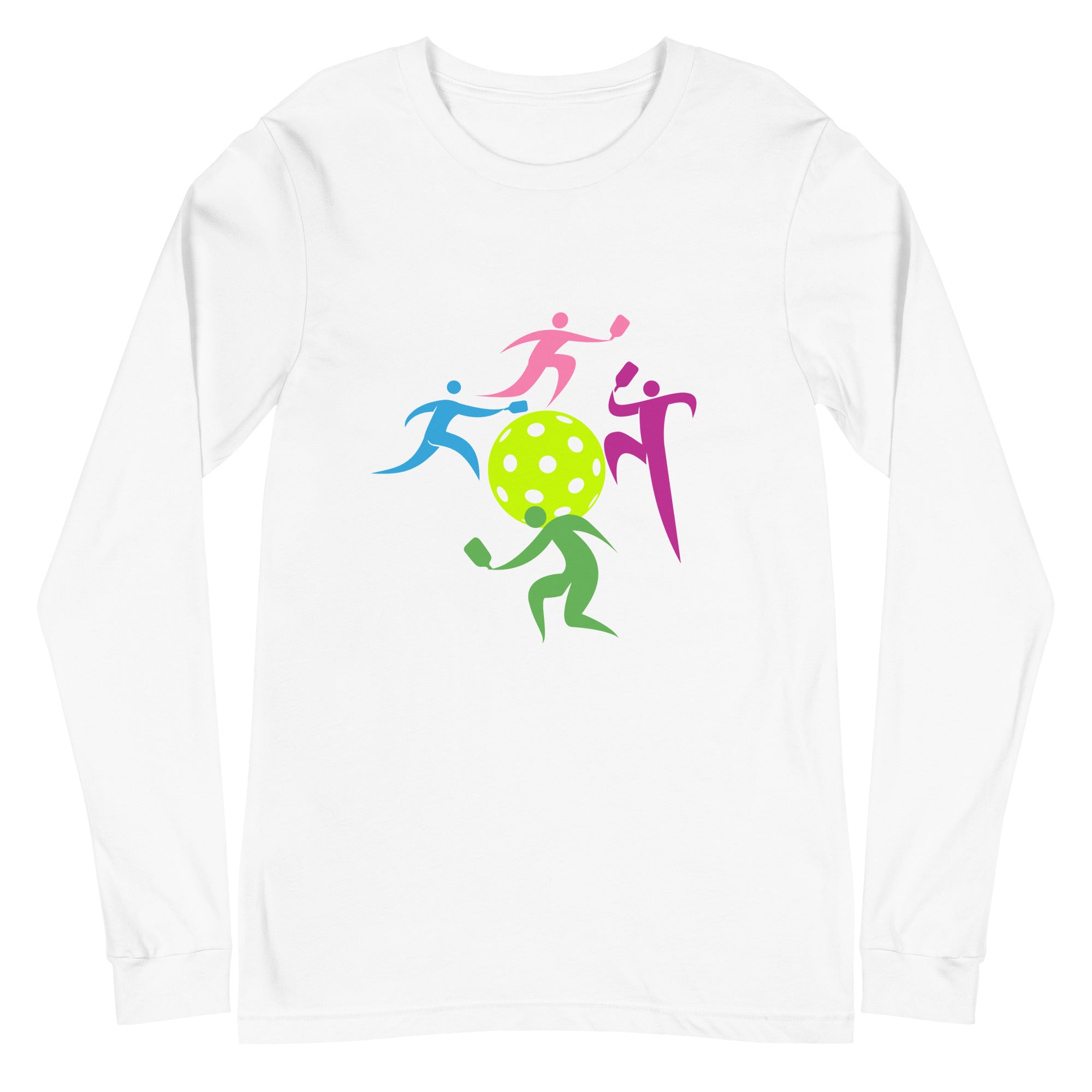 Unisex Pickleball Long Sleeve Tee - Dancing Figures