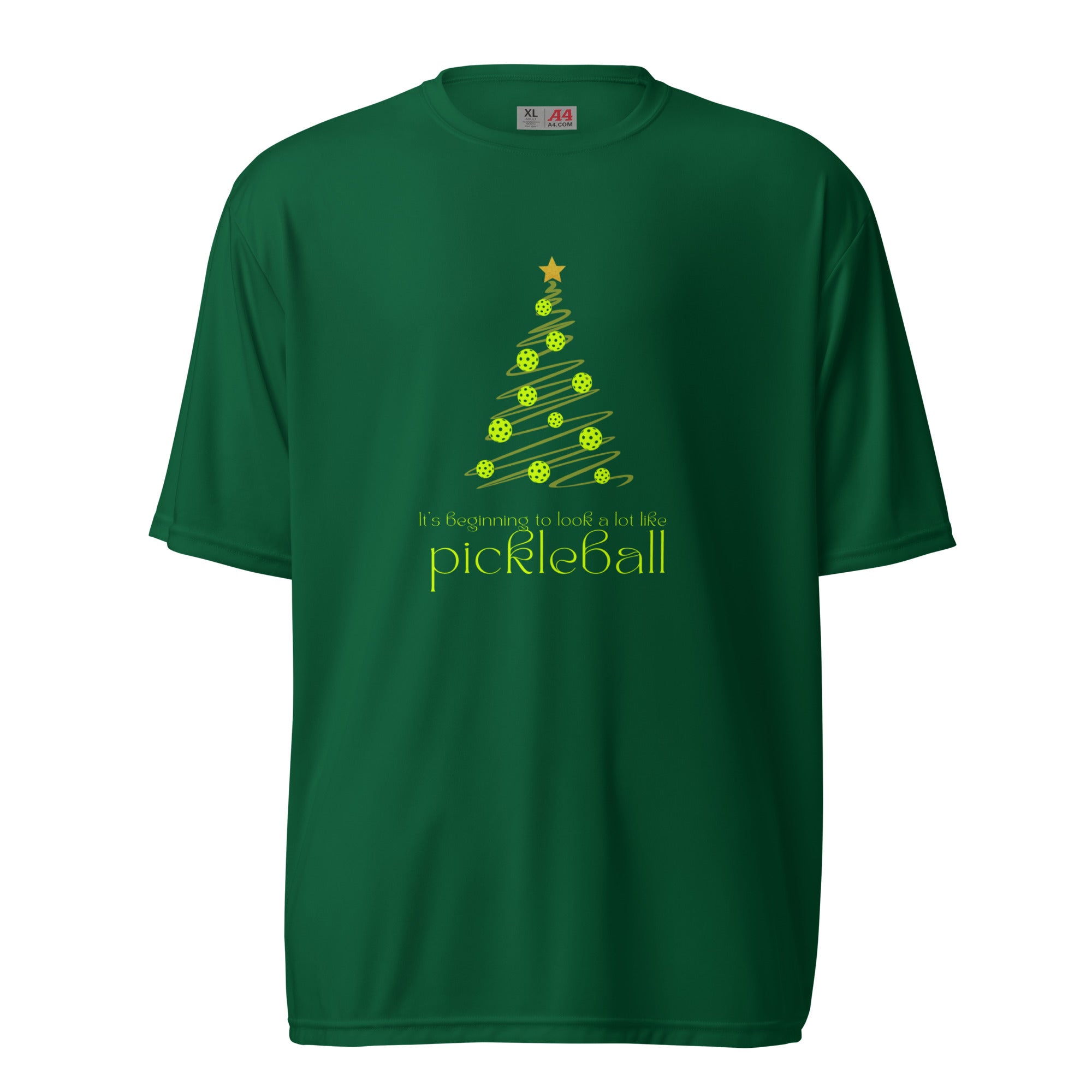 Unisex Pickleball Performance T-shirt - Xmas - Beginning to Look a Lot Like Xmas