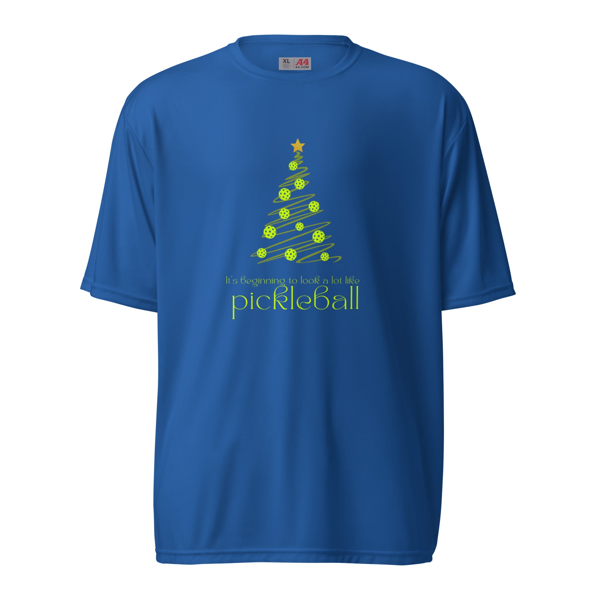 Unisex Pickleball Performance T-shirt - Xmas - Beginning to Look a Lot Like Xmas