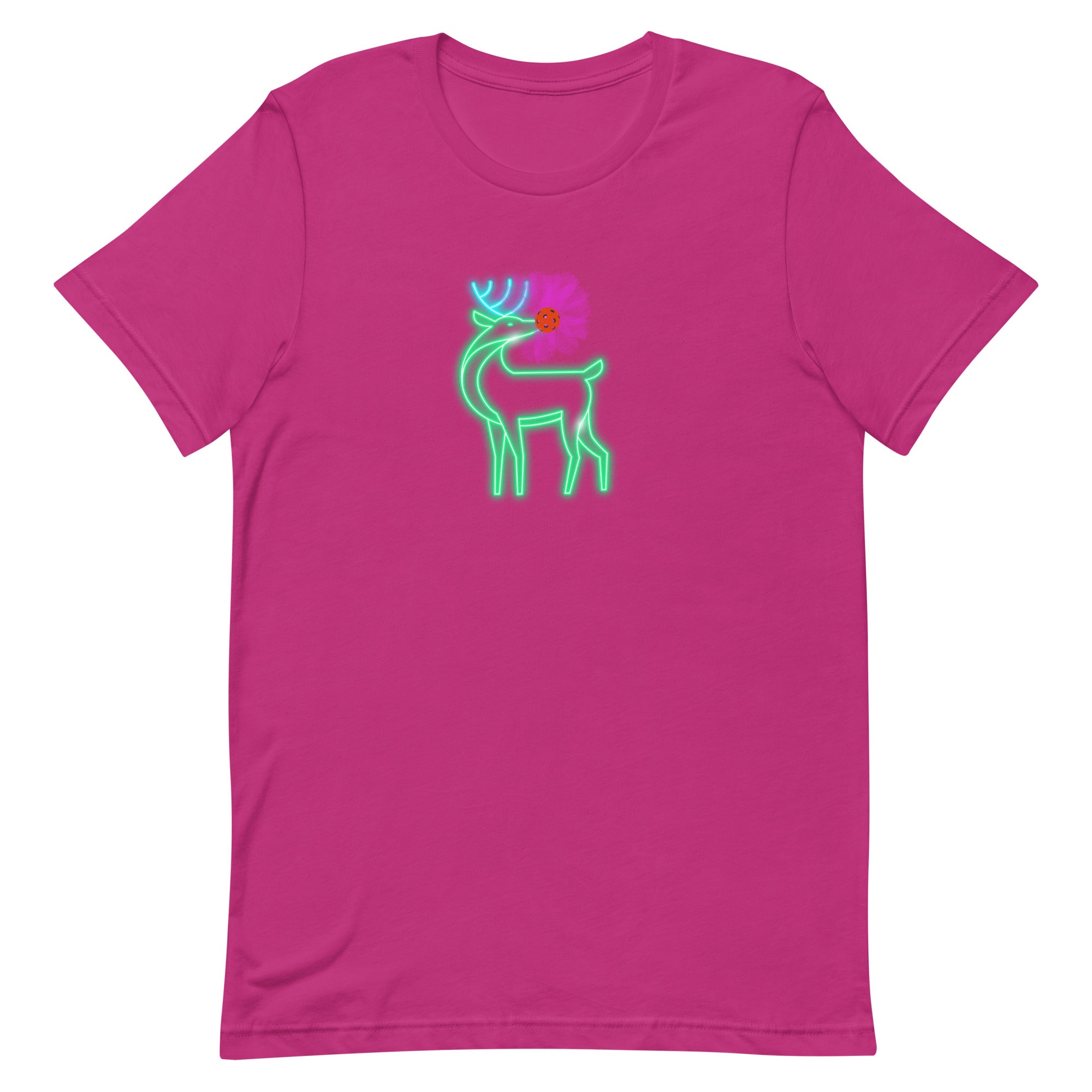 Christmas Pickleball Shirt, Unisex, Pickleball t-shirt -Xmas - Rudolph the Glowing Pickleball Reindeer