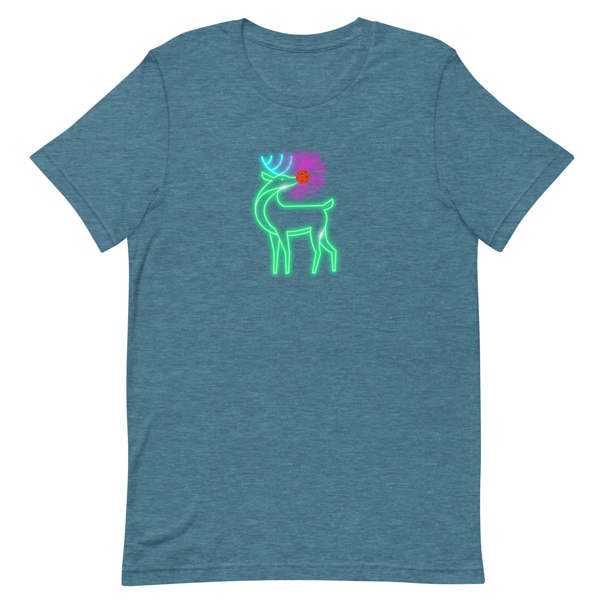 Christmas Pickleball Shirt, Unisex, Pickleball t-shirt -Xmas - Rudolph the Glowing Pickleball Reindeer