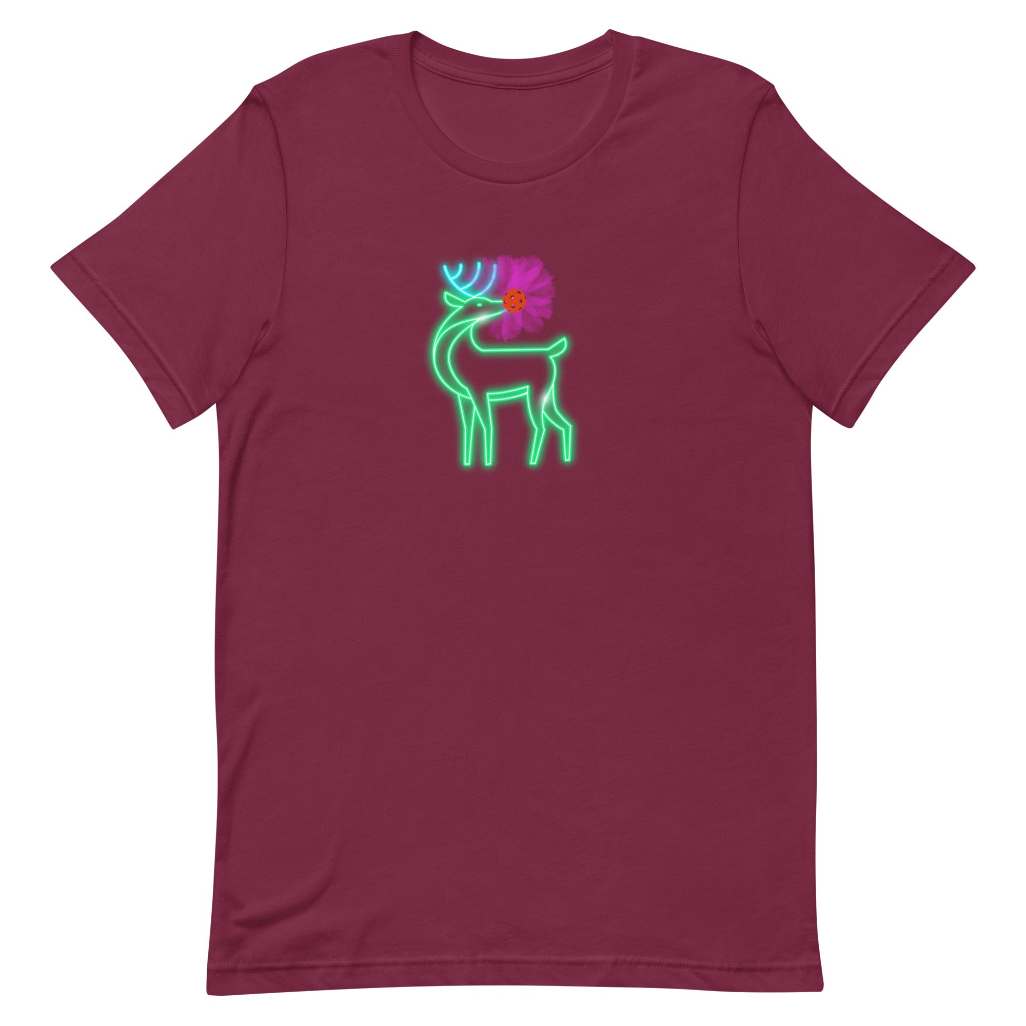 Christmas Pickleball Shirt, Unisex, Pickleball t-shirt -Xmas - Rudolph the Glowing Pickleball Reindeer